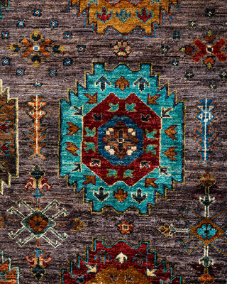 Bohemian Tribal Wool Hand Knotted Brown Area Rug 9' 1" x 12' 6"