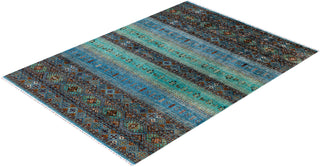 Bohemian Tribal Wool Hand Knotted Light Blue Area Rug 9' 1" x 12' 7"