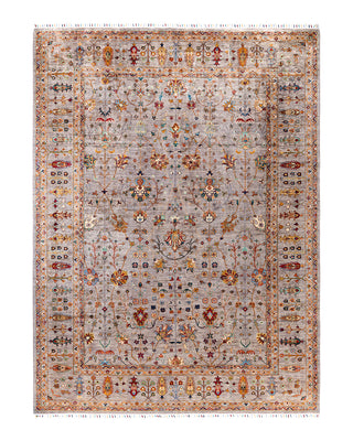 Bohemian Tribal Wool Hand Knotted Gray Area Rug 9' 0" x 11' 11"