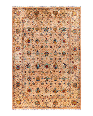 Bohemian Tribal Wool Hand Knotted Beige Area Rug 9' 0" x 12' 10"