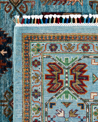 Bohemian Tribal Wool Hand Knotted Light Blue Area Rug 8' 9" x 12' 0"