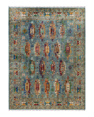 Bohemian Tribal Wool Hand Knotted Gray Area Rug 8' 11" x 11' 9"