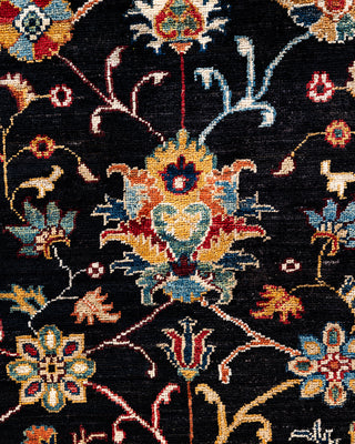 Bohemian Tribal Wool Hand Knotted Black Area Rug 8' 1" x 9' 5"