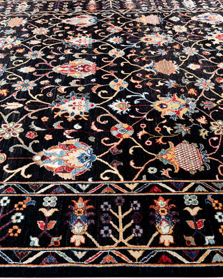 Bohemian Tribal Wool Hand Knotted Black Area Rug 8' 1" x 9' 5"