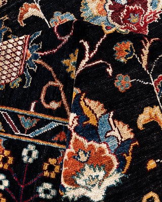 Bohemian Tribal Wool Hand Knotted Black Area Rug 8' 1" x 9' 5"
