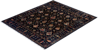 Bohemian Tribal Wool Hand Knotted Black Area Rug 8' 1" x 9' 5"