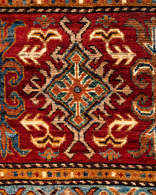 Bohemian Tribal Wool Hand Knotted Red Area Rug 8' 4" x 9' 10"