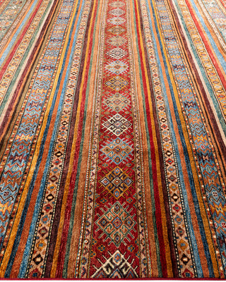 Bohemian Tribal Wool Hand Knotted Red Area Rug 8' 4" x 9' 10"
