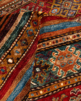 Bohemian Tribal Wool Hand Knotted Red Area Rug 8' 4" x 9' 10"
