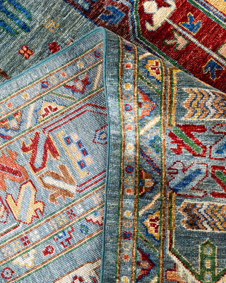 Bohemian Tribal Wool Hand Knotted Light Blue Area Rug 8' 4" x 9' 8"