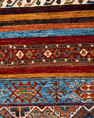 Bohemian Tribal Wool Hand Knotted Red Area Rug 8' 0" x 10' 4"