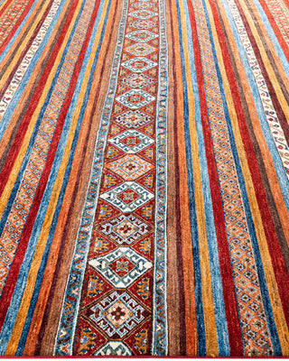 Bohemian Tribal Wool Hand Knotted Red Area Rug 8' 0" x 10' 4"