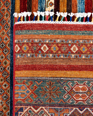 Bohemian Tribal Wool Hand Knotted Red Area Rug 8' 0" x 10' 4"