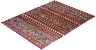 Bohemian Tribal Wool Hand Knotted Red Area Rug 8' 0" x 10' 4"