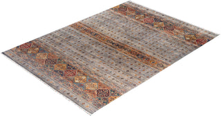 Bohemian Tribal Wool Hand Knotted Gray Area Rug 8' 9" x 12' 5"