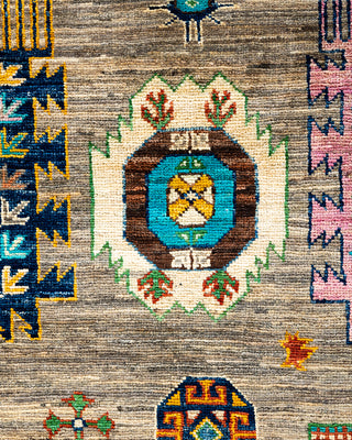 Bohemian Tribal Wool Hand Knotted Fawn Area Rug 8' 1" x 9' 7"