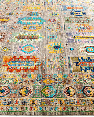 Bohemian Tribal Wool Hand Knotted Fawn Area Rug 8' 1" x 9' 7"