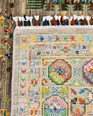 Bohemian Tribal Wool Hand Knotted Fawn Area Rug 8' 1" x 9' 7"