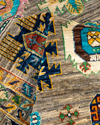 Bohemian Tribal Wool Hand Knotted Fawn Area Rug 8' 1" x 9' 7"