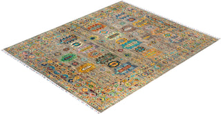 Bohemian Tribal Wool Hand Knotted Fawn Area Rug 8' 1" x 9' 7"