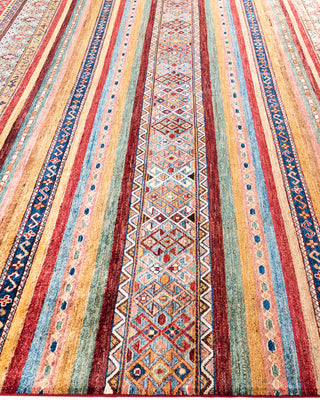 Bohemian Tribal Wool Hand Knotted Red Area Rug 8' 1" x 10' 0"