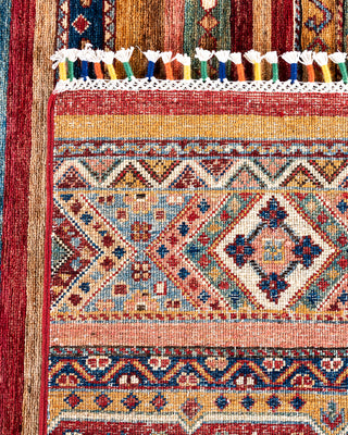 Bohemian Tribal Wool Hand Knotted Red Area Rug 8' 1" x 10' 0"