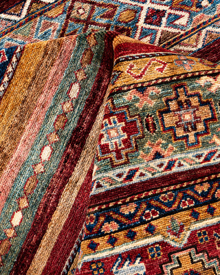 Bohemian Tribal Wool Hand Knotted Red Area Rug 8' 1" x 10' 0"