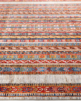 Bohemian Tribal Wool Hand Knotted Gray Area Rug 8' 3" x 9' 6"