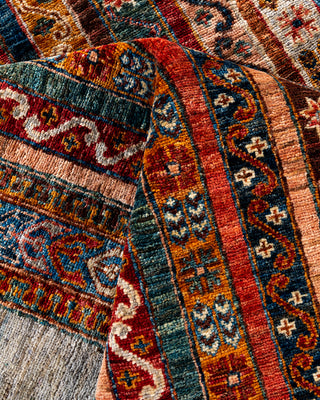 Bohemian Tribal Wool Hand Knotted Gray Area Rug 8' 3" x 9' 6"