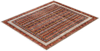 Bohemian Tribal Wool Hand Knotted Gray Area Rug 8' 3" x 9' 6"