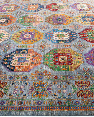 Bohemian Tribal Wool Hand Knotted Gray Area Rug 8' 3" x 10' 0"