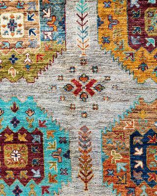 Bohemian Tribal Wool Hand Knotted Light Gray Area Rug 8' 11" x 12' 3"