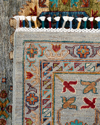 Bohemian Tribal Wool Hand Knotted Light Gray Area Rug 8' 11" x 12' 3"