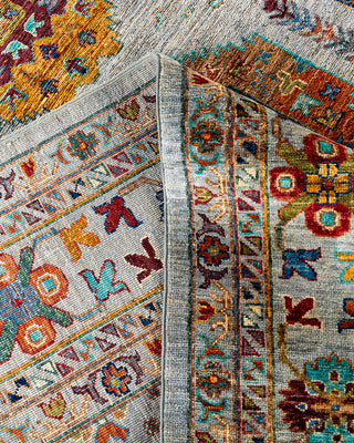 Bohemian Tribal Wool Hand Knotted Light Gray Area Rug 8' 11" x 12' 3"
