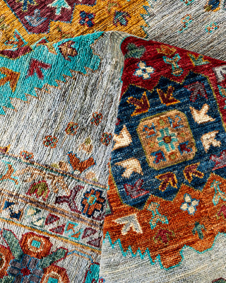 Bohemian Tribal Wool Hand Knotted Light Gray Area Rug 8' 11" x 12' 3"