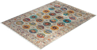 Bohemian Tribal Wool Hand Knotted Light Gray Area Rug 8' 11" x 12' 3"