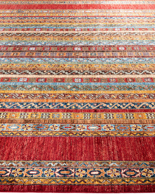 Bohemian Tribal Wool Hand Knotted Red Area Rug 8' 2" x 9' 10"