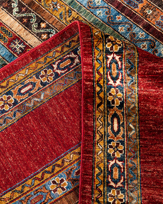 Bohemian Tribal Wool Hand Knotted Red Area Rug 8' 2" x 9' 10"