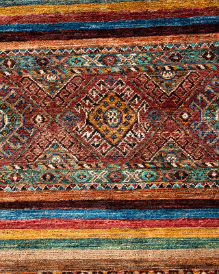 Bohemian Tribal Wool Hand Knotted Red Area Rug 8' 2" x 10' 3"