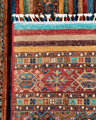 Bohemian Tribal Wool Hand Knotted Red Area Rug 8' 2" x 10' 3"