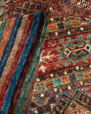 Bohemian Tribal Wool Hand Knotted Red Area Rug 8' 2" x 10' 3"