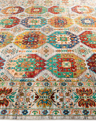 Bohemian Tribal Wool Hand Knotted Brown Area Rug 8' 3" x 9' 10"