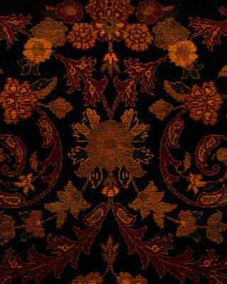 Contemporary Hand-Knotted Overdyed Black Area Rug 9' 1" x 12' 4"