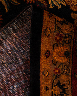 Contemporary Hand-Knotted Overdyed Black Area Rug 9' 1" x 12' 4"