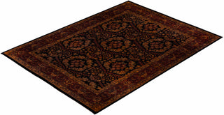 Contemporary Hand-Knotted Overdyed Black Area Rug 9' 1" x 12' 4"