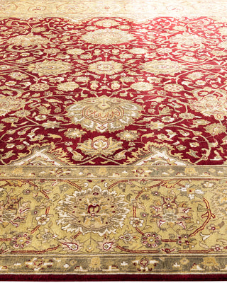 Traditional Kashan Hand Knotted Floral Wool Red Area Rug 9' 0" x 12' 0"