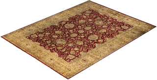 Traditional Kashan Hand Knotted Floral Wool Red Area Rug 9' 0" x 12' 0"