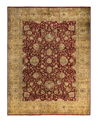 Traditional Kashan Hand Knotted Floral Wool Red Area Rug 9' 0" x 12' 0"