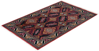 Traditional Hand-Knotted Red Area Rug 4' 0" x 6' 6"