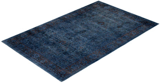 Overdyed Hand-Knotted Gray Area Rug 4' 1" x 6' 4"